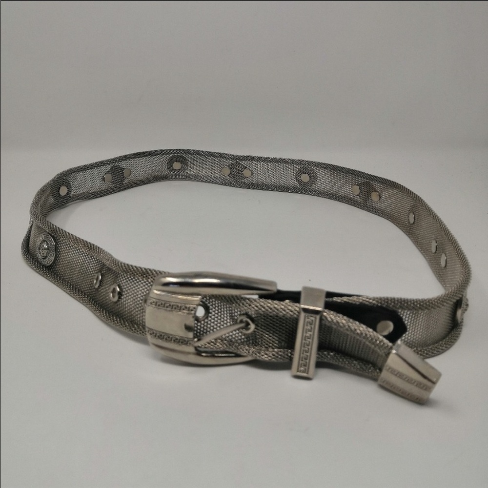 Authentic Versace silver mesh belt
